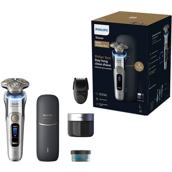 Philips Elektrorasierer Series i9000 Prestige Ultra XP9404/46, Aufsätze: 1, mit SkinIQ Technologie, inkl. UV-Ladecase, 1 Kartusche