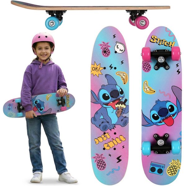 Disney Skateboard DISNEY Stitch Kinder Skateboard aus Holz 61cm, 20-50kg