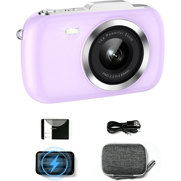 FANNOU Kompaktkamera (64 MP, 4K Autofokus Fotoapparat Digitalkamera 18X Digitalzoom Vlogging Kamera)