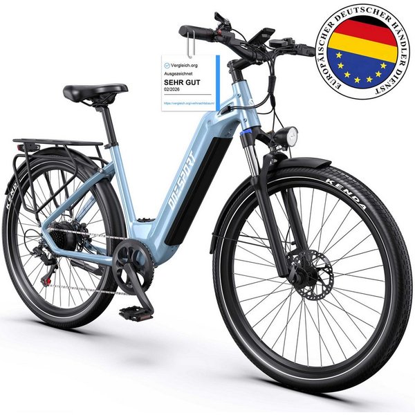 Onesport E-Bike Cityrad e bike für herren 28 zoll 18.2AH 36V 655WH damen 120km E-MBT, 7 Gang SHIMANO, Heckmotor, 655,2 Wh, e bike für damen herren 28 zoll Cityr