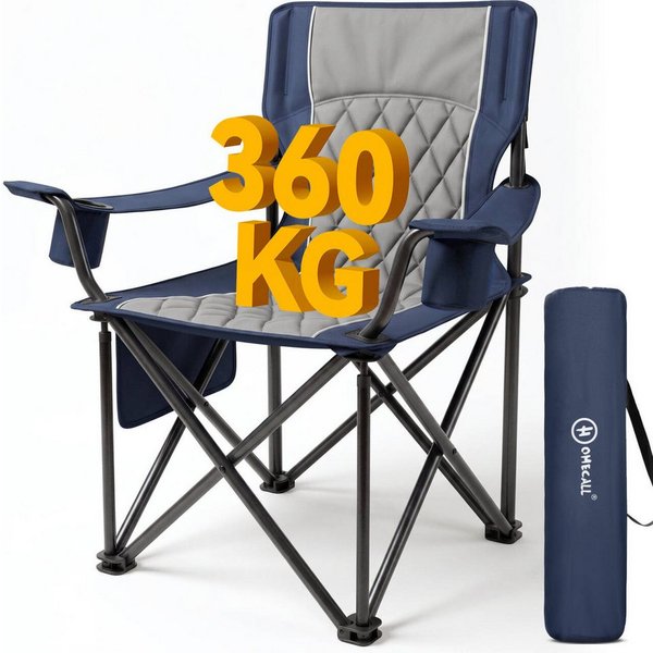 HOMECALL Campingstuhl Übergroßer Klappstuhl mit hoher Rückenlehne, XXL Faltstuhl Gepolstert (Bis 360KG Belastbar, 1 St), Robust und Zuverlässig klappstuhl für O