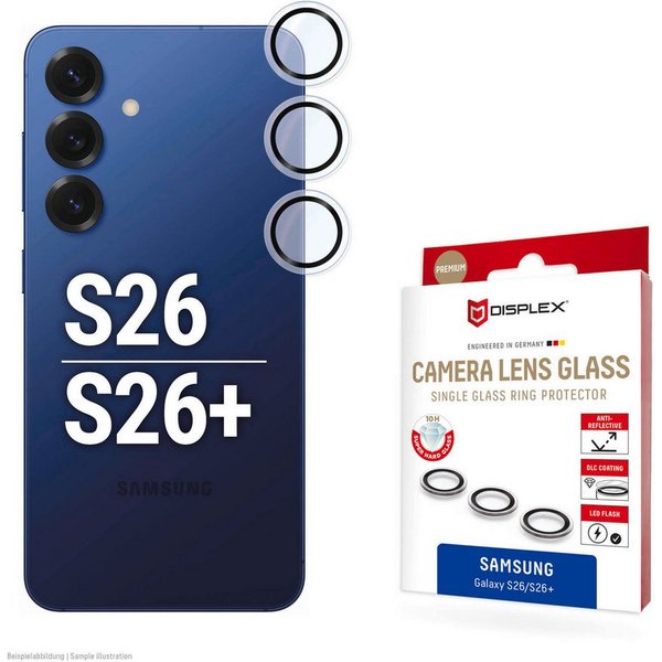 Displex Kameraschutzglas Camera Lens Glass Single Glass Ring Protector für Samsung Galaxy S26, Samsung Galaxy S26+, Kameraschutzfolie, Schutzfolie, Lens Protect