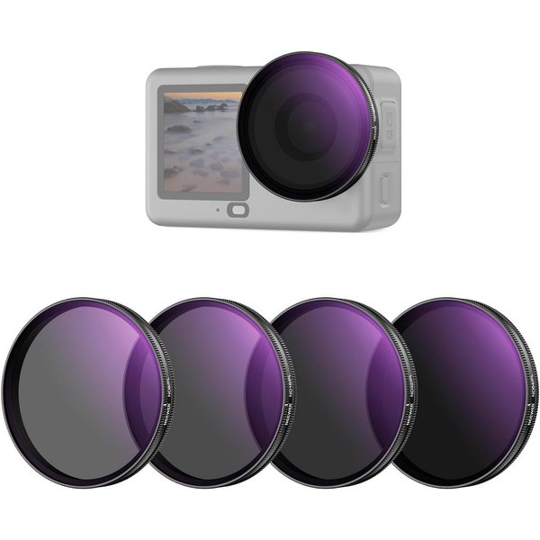 Neewer 4 Pack ND/PL Filter Set Kompatibel mit DJI Osmo Action 6 nur Foto-Filter-Sets (ND8/PL+ND16/PL+ND32/PL+ND64/PL, Snap-On-Befestigungsfilter)