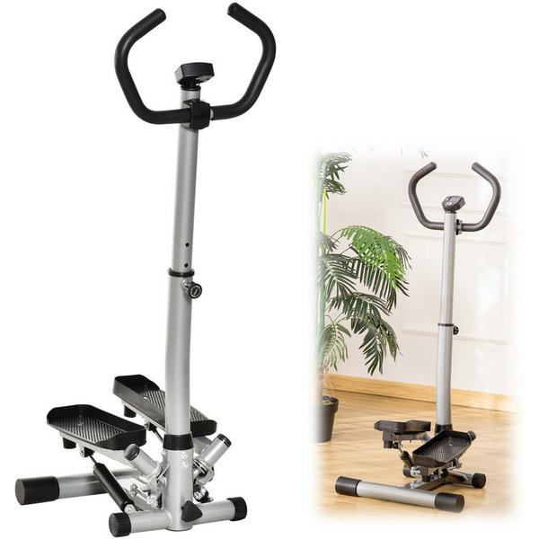 BAYMATE Crosstrainer Heimtrainer (verstellbare Geschwindigkeit, für Bein- und Po-Training, LCD-Bildschirm), Stepper Heimtrainer Fitnessgerät mit Handgriff