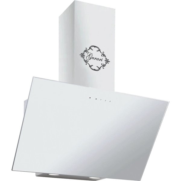 GURARI Kopffreihaube GCH 286 WH 6 Dunstabzugshaube 60cm, 1000m³/h Wandhaube,Weiß Glas