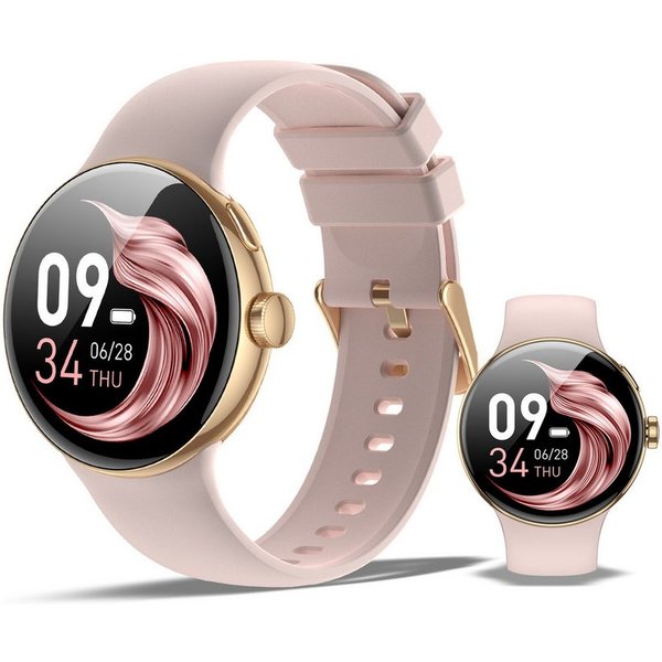 XINJI N2 - Smartwatch Bluetooth Touchpanel Puls-/HRV-/O2-Messung App Fitnessuhr (3.35 cm cm), Ladekabel, Kurzanleitung, Smartwatch, Leicht, komfortabel, alltags