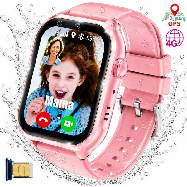Fyrove Kinderuhr Smartwatch Kinder mit GPS und 4G, Installierbare APP Smartwatch (1,83 Zoll), 1,83", 8GB, GPS+LES, 4G-LTE, IP67, SOS, Bluetooth