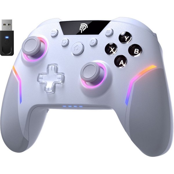 ANYSUN Controller Wireless Gaming Controller mit RGB-Hintergrundbeleuchtung Controller (Bluetooth Controller mit 2 in 1 Trigger & abnehmbare Hall Joystick, & Me