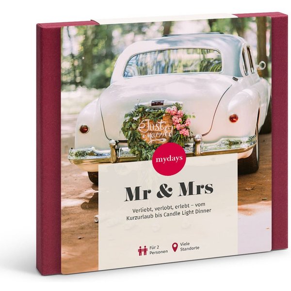 mydays Erlebnisgutschein Geschenkbox Zur Hochzeit, Eine grosse Auswahl an romantischen Erlebnissen fuer das Brautpaar