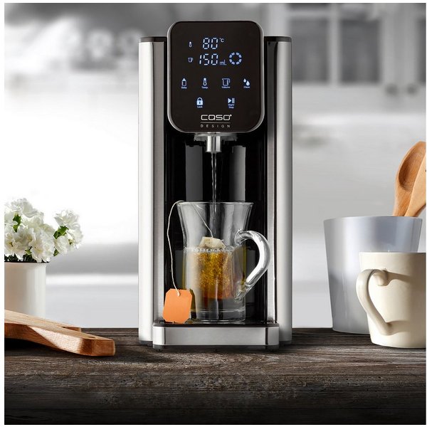 Caso Heißwasserspender HW 666 Inox, 2600 W, Edelstahl Design, 7 Mengenausgaben und Temperatureinstellungen