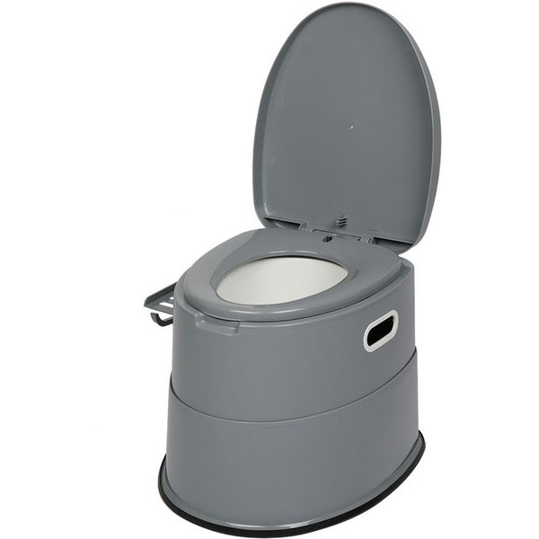 LALAHO Campingtoilette tragbar, mit Antirutschmatte, tragbare Toilette mit abnehmbarem Eimer, Outdoor-Toilette tragbare Mobile,Camping-Einbautoilette