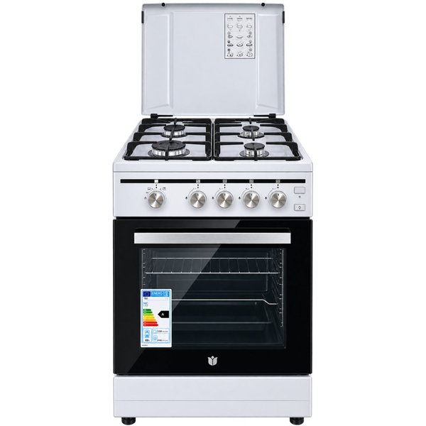 Gasmann Gas-Standherd Gasmann Gas-Standherd,50x60cm,4 Flammen,Gasbackofen,Gasgrill,Drehspieß, mit 1-fach-Teleskopauszug