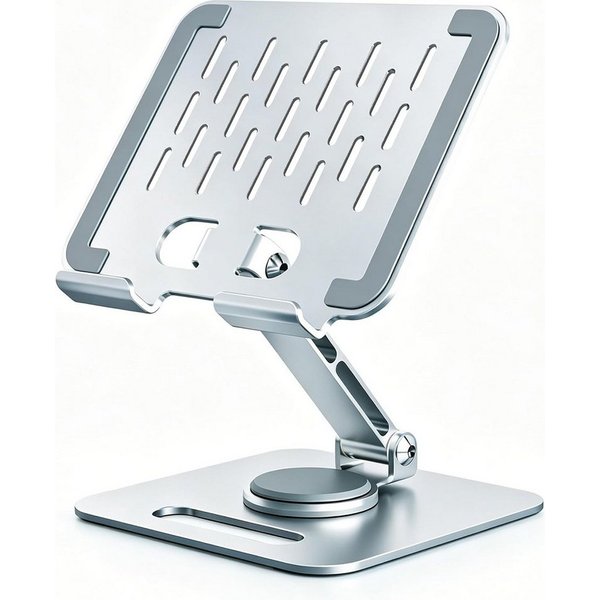 POCOJAO Tablet-Ständer Tablet Halterung höhenverstellbar 360° drehbar faltbar iPad Ständer, (bis 14 Zoll, Tablet-Ständer für Schreibtisch, faltbar, drehbar und 