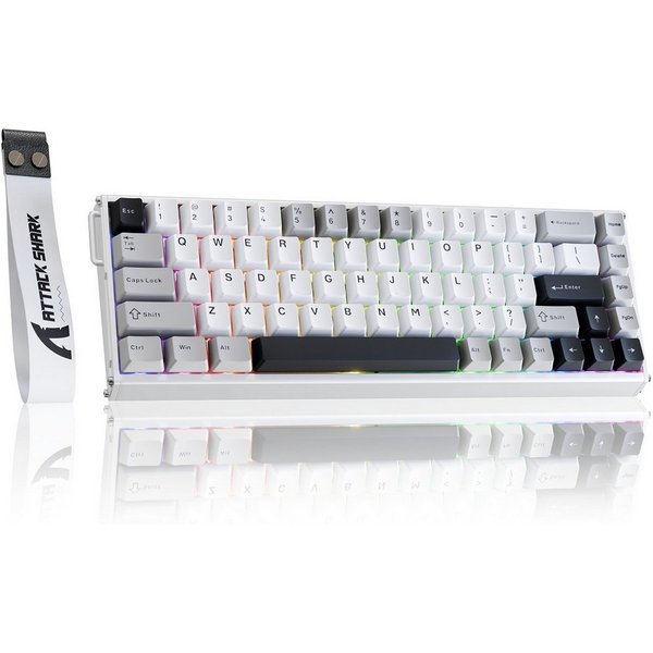 ATTACK SHARK X68MAX HE Rapid Trigger Gaming-Tastatur aus Aluminium Gaming-Tastatur (0.005mm RT,8000Hz,Hall-Effekt-Magnetschalter,Einstellbare Betätigung)
