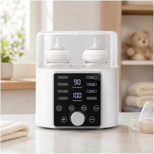 Luckice Babyflaschenwärmer Flaschenwärmer,6-in-1 Multifunktionaler Milchwärmer mit Zeitsteuerung