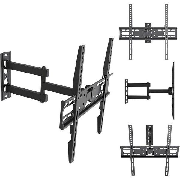 Maclean TV-Wandhalterung MC-191 für 32–55''-Geräte max. 30 kg verstellbar, (bis 55 Zoll, Neigungsverstellung +2° bis -10°, Schwenkverstellung +90° bis -90)