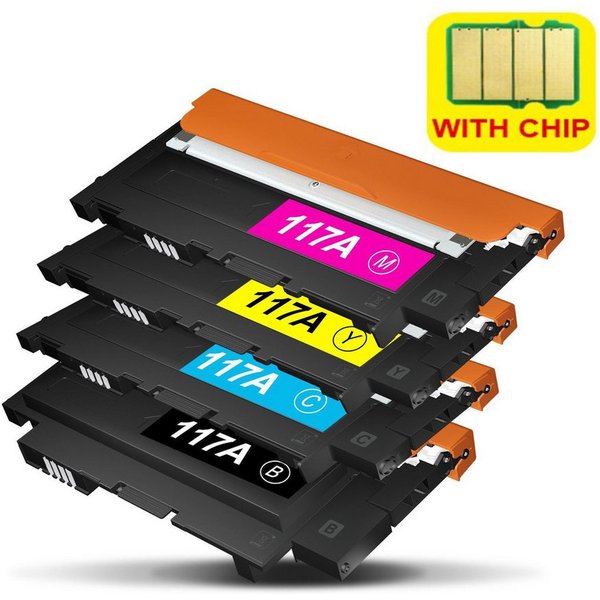 Toner Kingdom Tonerpatrone 4er-Pack Kompatibel für HP 117 117A, (W2070A W2071A W2072A W2073A), Color Laser 150a 150w 150nw MFP 178nwg 178nw 179fwg 179fnw Drucke