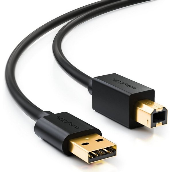 deleyCON deleyCON 1m USB 2.0 Druckerkabel Scannerkabel USB-A auf USB-B - Tintenstrahldrucker
