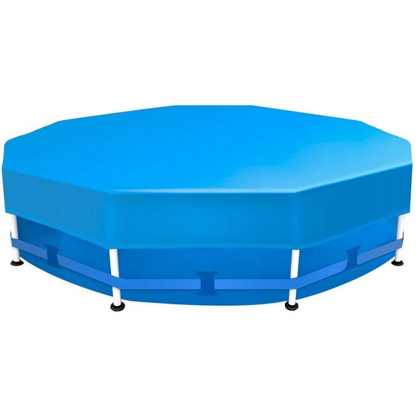 Sekey Pool-Abdeckplane Poolabdeckung Rund Swimmingpool Abdeckplane Sommer & Winter Schwimmbad, Wind- & Staubdicht, keine zusätzlichen Befestigungen nötig