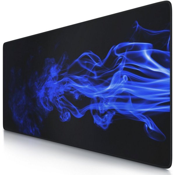 CSL Gaming Mauspad XXL Speed Mousepad 900 x 400 x 3 mm, große Tischunterlage (1-St), rutschfest, abwaschbar, Geschwindigkeit & Präzision, Blauer Rauch