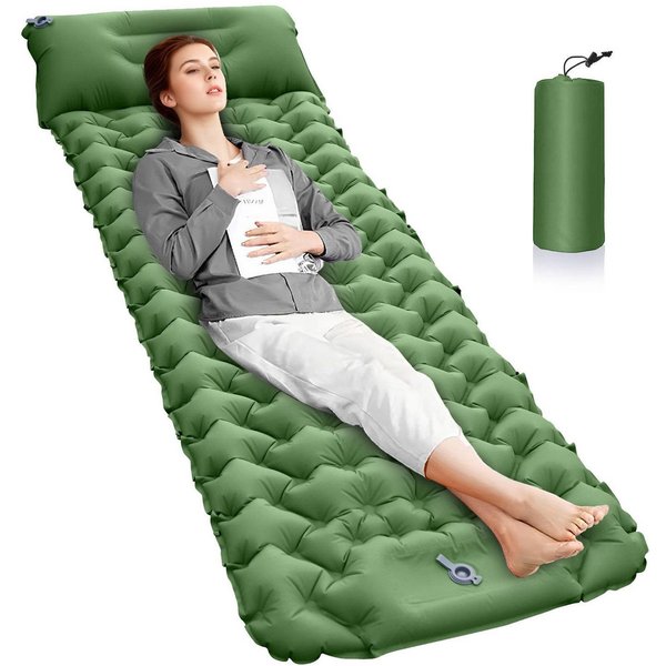 LEMLIT Isomatte Isomatte Selbstaufblasend mit kopfkissen Outdoor campingmatte, (1er Set, 1-tlg., 193*68*8cm), Camping Luftmatratze mit Kissen & Fußpumpe