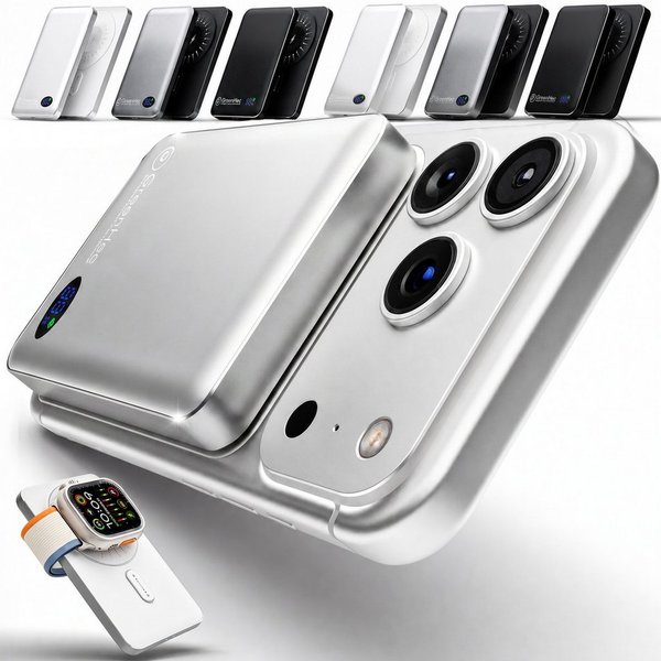 GreenHec Powerbank MagSafe iPhone 18 17 16 15 14 13 Pro Max Power Bank Wireless Powerbank MagSwift Duo Powerbank A 10000 mAh (1,5 V), Magnetische 10000mAh 5000m