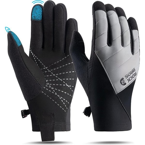 ROCKBROS Fahrradhandschuhe Winter-Herbst Thermo Vollfinger Fahrradhandschuhe Stoßfeste