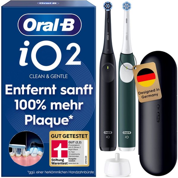 Oral-B Elektrische Zahnbürste iO Series 2, Aufsteckbürsten: 2 St., für die sanfte Reinigung, mit 2. Handstück