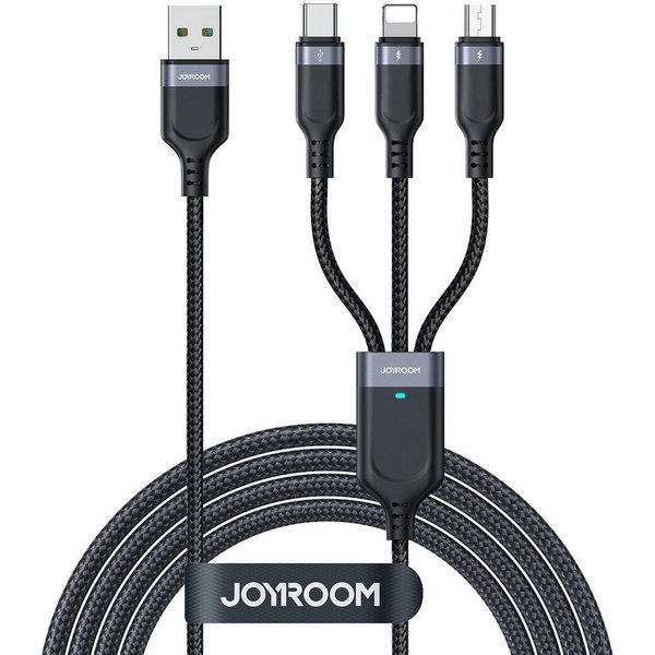 JOYROOM 3in1 Ladekabel USB-A/USB-C/Micro-USB+kompatibel mit iPhone Smartphone-Kabel