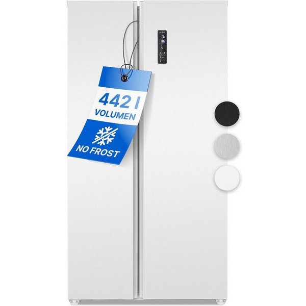 BOMANN Side-by-Side SBS 7344, 177 cm hoch, 90 cm breit, MultiAirflow-System, Total No Frost, LED Frontdisplay m. Touch Control