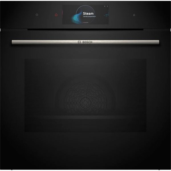 BOSCH Dampfbackofen Serie 8 HSG7584B1, mit Teleskopauszug nachrüstbar, ecoClean Direct, Innovativer digitaler Bedienring & gesunde Dampf-Funktion Plus