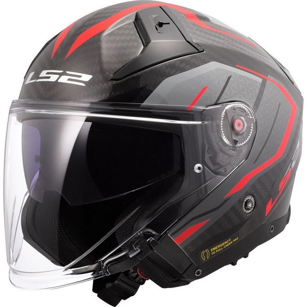 LS2 Motorradhelm OF603 Infinity II Carbon Urus Jethelm, Vorbereitet Für Kommunikationssystem,notfallsystem-polsterung (eq