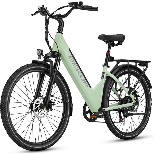Vankel E-Bike Cityrad 26 Zoll City-E-Bike für Damen und Herren, 522 Wh, 120 km, 45 Nm, 7 Gang Shimano Shimano Tourney TZ Schaltwerk, Kettenschaltung, Heckmotor,
