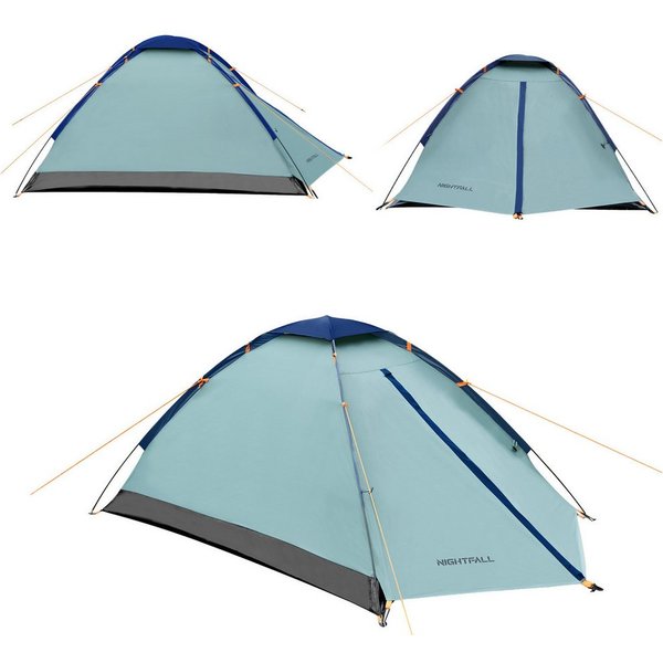 NILS CAMP Kuppelzelt Outdoorzelt Zelt "Nightfall" Trekkingzelt Campingzelt hellblau, Personen: 2, Ultraleichtes 2-Personen Campingzelt mit nur ca. 1,6 kg Gewich
