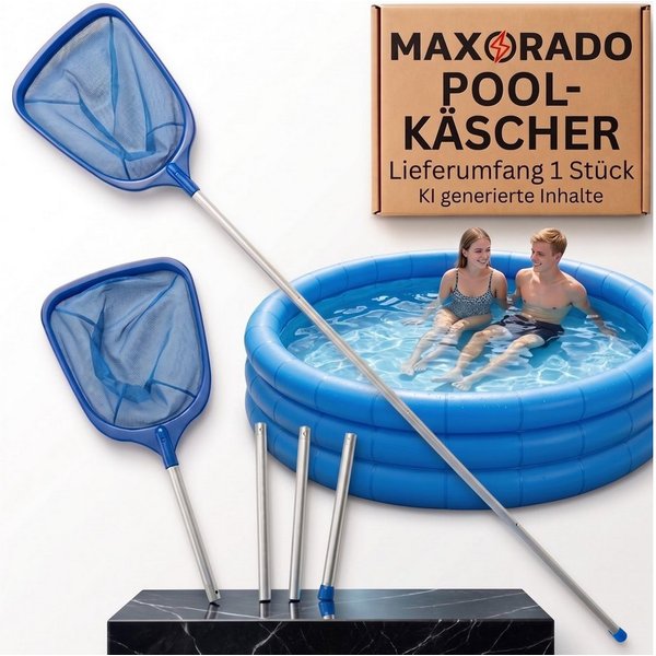 Maxorado Keschernetz Pool Kescher 1,6m lang mit Stange für Laub Reiniger Reinigung Pools (1-St), Reinigung Schwimmbecken, Spas, Whirlpool zubehör