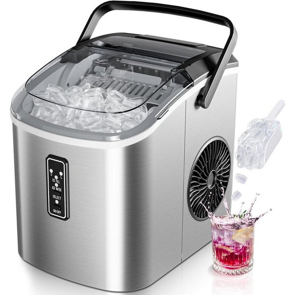EUHOMY Eiswürfelmaschine Eiswuerfelmaschine 12 kg/24h, Bullet-Eiswuerfel, Selbstreinigend, selbstreinigend, tragbarer,für Zuhause, Küche und Büro