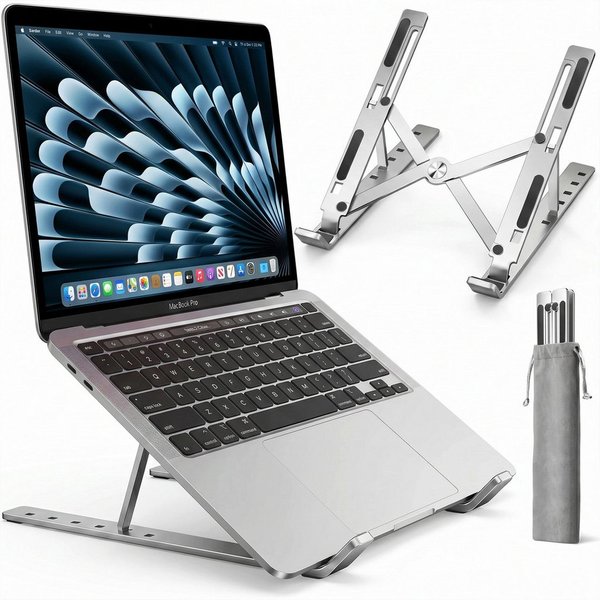 GreenHec Laptop-Ständer Laptop Ständer Aluminium Notebook Halter ergonomisch höhenverstellbar, (bis 17.3 Zoll, Packung, 1x Laptopständer + Tasche, Laptop Stand,