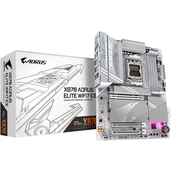 Gigabyte X870 AORUS ELITE WIFI7 ICE Mainboard - Unterstützt AMD Ryzen 9000 CPUs Mainboard