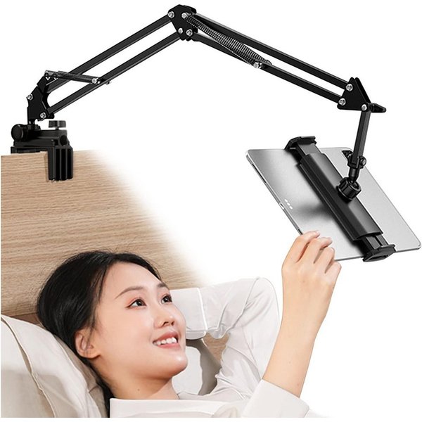 TUWENA Tablet-Halterung Tablet Halterung für Bett & Schreibtisch, Einstellbar Lang Arm Ständer, (Für iPad, Tablets, Telefone oder Andere Geräte mit 4 bis 12,9 Z
