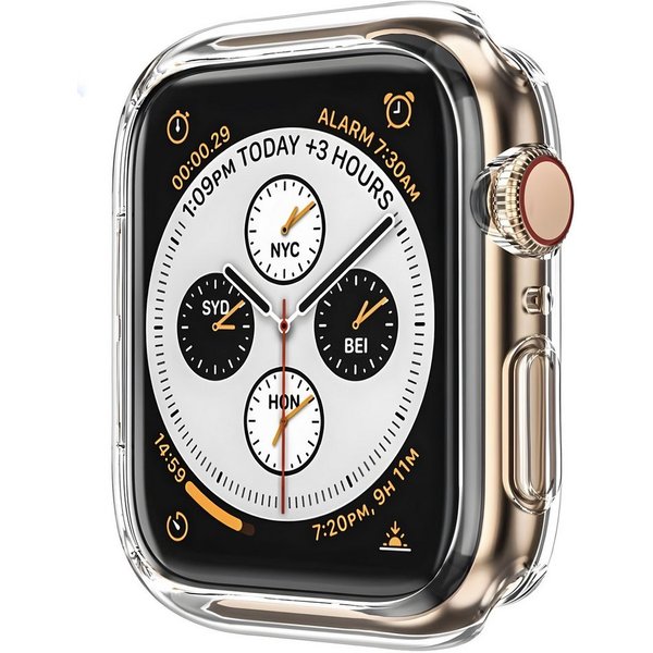 AVANA Smartwatch-Hülle für Apple Watch Series 6 5 4 SE 40mm / 44mm Hülle Schutzhülle Klar, Case, offenes Display, Transparent