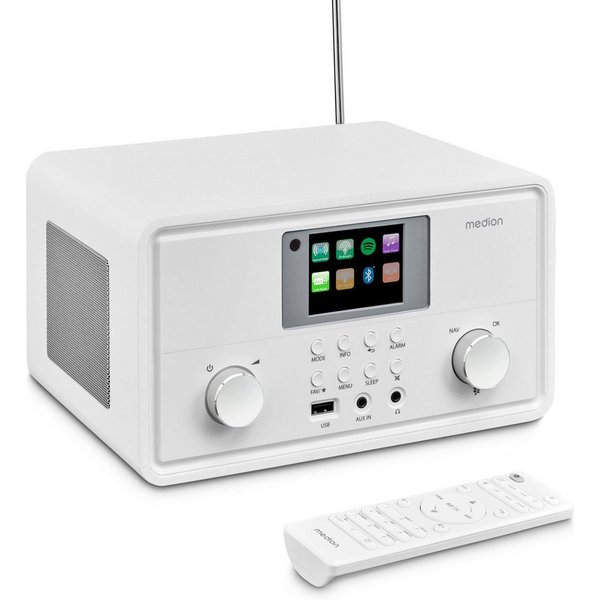 Medion® Internetradio MEDION® LIFE® P85027 (MD88069) Radio (DAB+, MW/UKW, Spotify, AM/FM, 10 W, Internet Radio DAB+ UKW Radio, 7,1cm/2,8'' Display, Bluetooth)