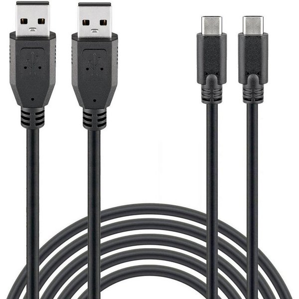 Wicked Chili USB-C Ladekabel für PS5, XBOX X/S Controller Gaming-Controllerkabel, USB-C, USB-A (300 cm), Extra Lang, 3A Fast Charge, mit Knickschutz, Play & Cha