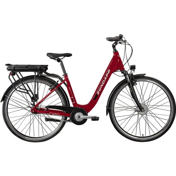 Zündapp E-Bike Cityrad Z600, 7 Gang, Nabenschaltung, Frontmotor, 536,5 Wh, City E Bike Damen 28 Zoll Elektrofahrrad 7 Gang 150-165cm Damenfahrrad