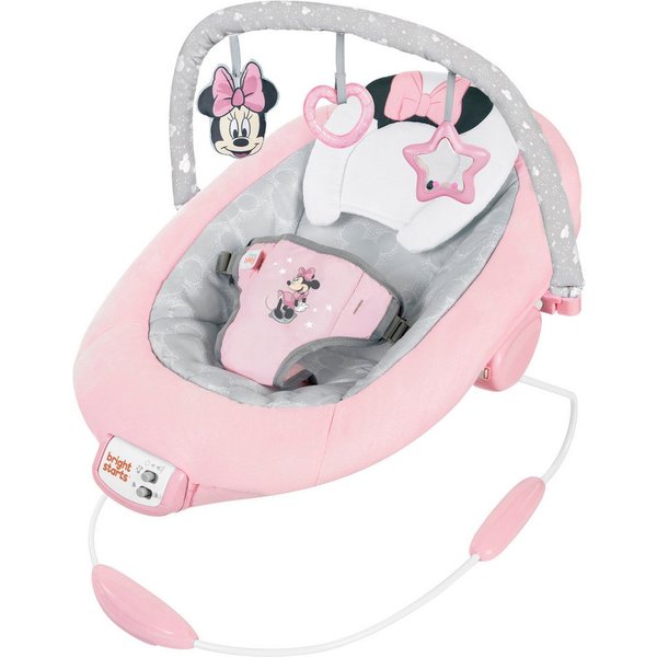 Bright Starts Babywippe Minnie Mouse Rosy Skies ™ Comfy Bouncer, mit Sound-Effekt