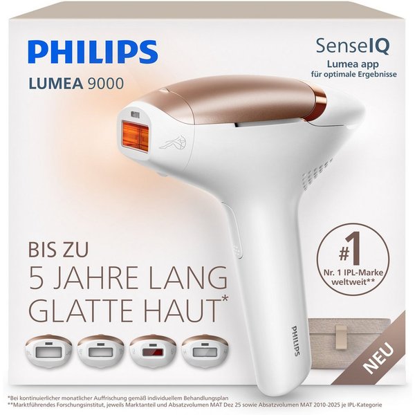 Philips IPL-Haarentferner Philips Lumea Series 9000 BRI984/00, NEUHEIT, 4 Aufsätze (Achseln, Bikinizone, Körper, Gesicht)