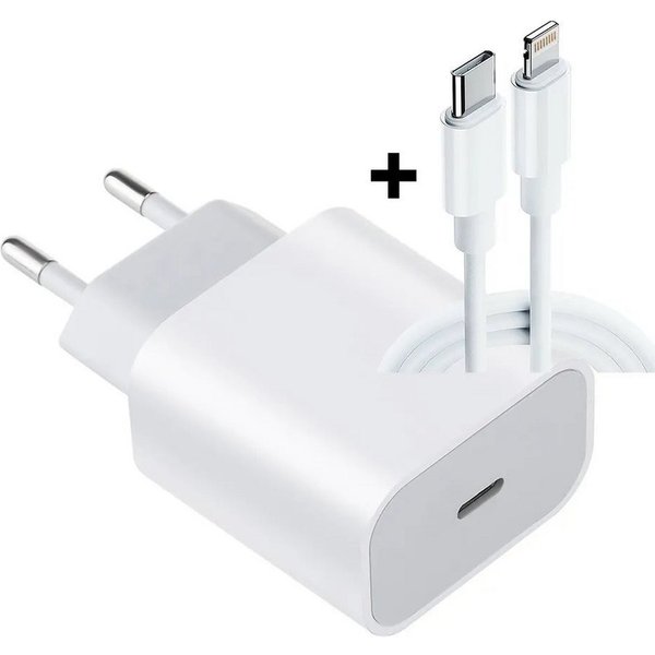 TradeNation Ladeset USB-C-Lightning Kabel 1m 20W Schnellladegerät iPhone Ladekabel USB-Ladegerät (2000,00 mA, 100cm Lightning Kabel iPhone Ladekabel, 1-tlg., US