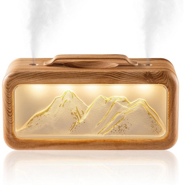 MOPUEA Luftbefeuchter Luftbefeuchter Diffusor 600ML Ultraschall Dual Düse 3 Arten Leuchten, 23dB leise LED Licht USB Betrieb und Dual Sprühfunktion