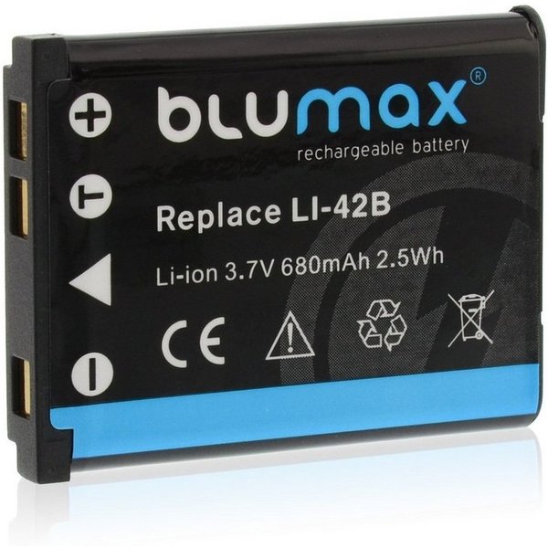 Blumax Akku passend für Olympus Li-42B 680 mAh (3,7V) Kamera-Akku