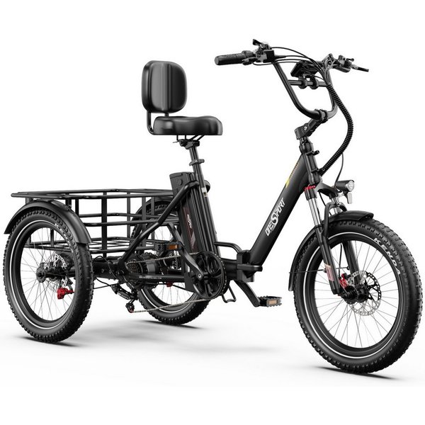 Onesport E-Bike Klapprad OT30Pro 3 rad Klappbar Faltbares Damen u. Herren E-Dreirad 864WH 90 km, Kettenschaltung, Heckmotor, 864 Wh, (Beleuchtungsset mit Batter