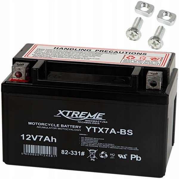 XTREME COUTURE Wartungsfreie 12-V-7-Ah-Gel-Batterie für Motorräder Akku, für die meisten Motorräder, Motorroller, Scooter und Quads